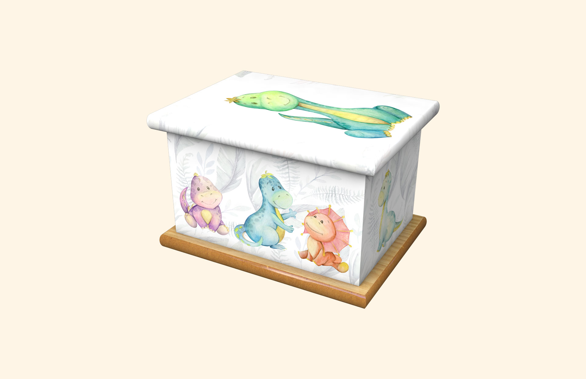 Playing with Dinosaurs child ashes casket